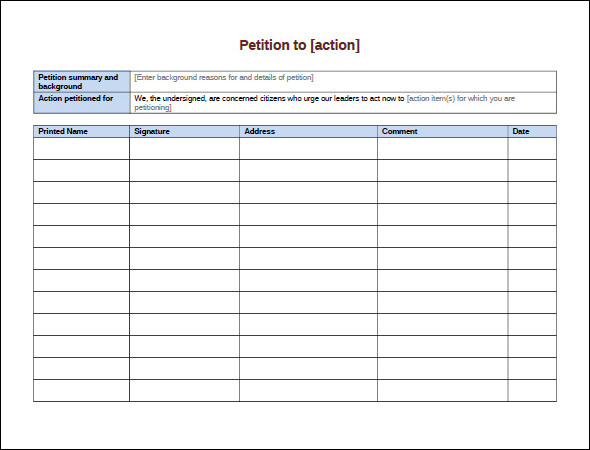 24+ Sample Petition Templates – PDF, DOC | Sample Templates