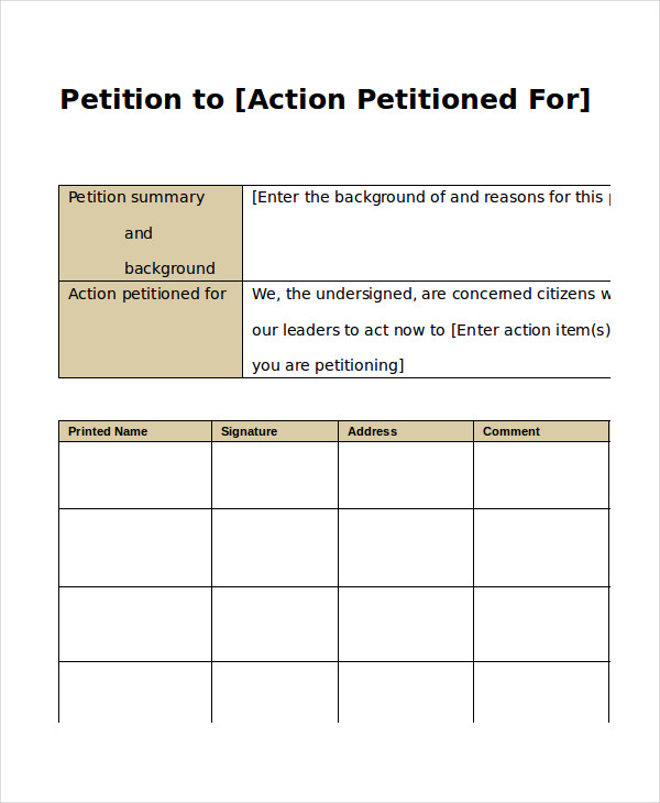 7+ Petition Templates   PDF, Word | Free & Premium Templates