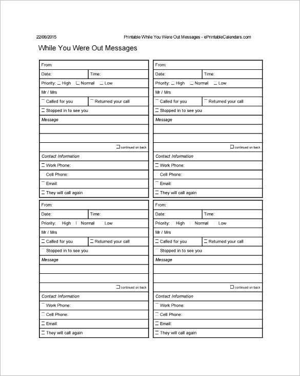 21+ Phone Message Templates   PDF, DOC | Free & Premium Templates
