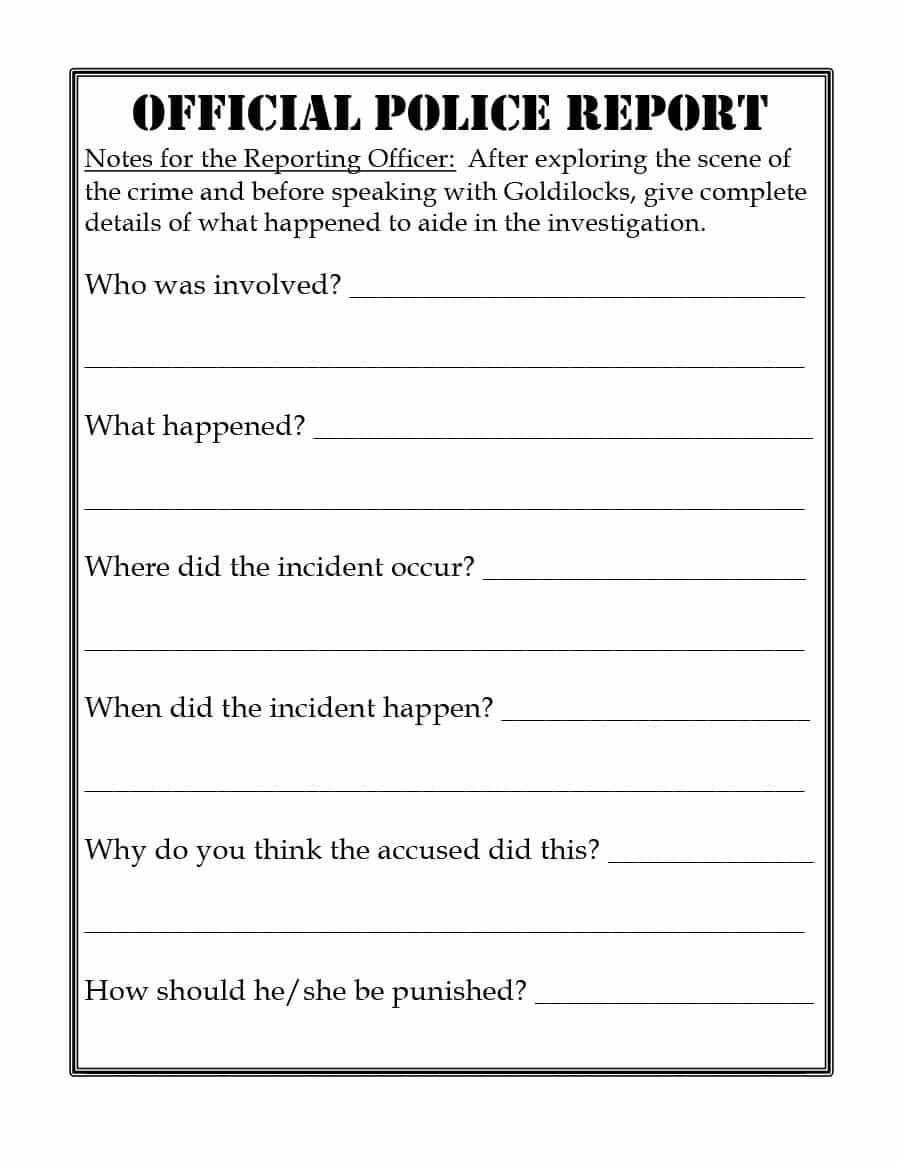 Police Report Template | | tryprodermagenix.org