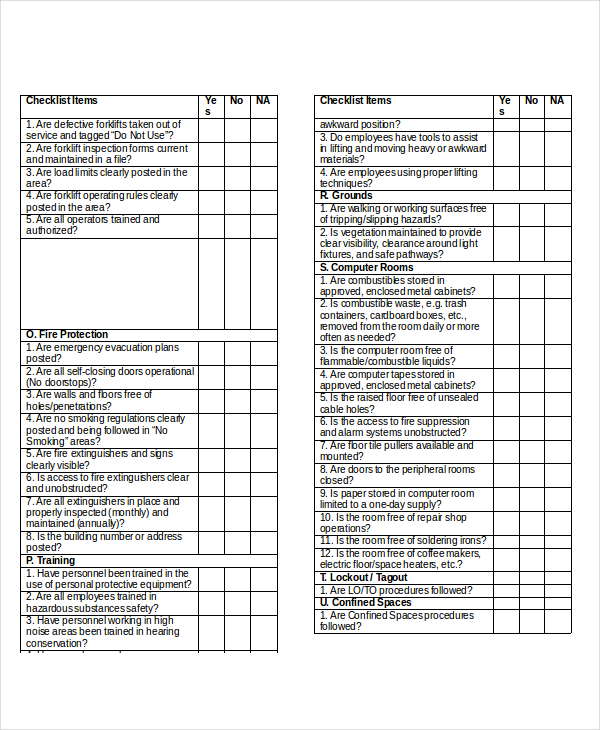 Printable home inspection checklist for template excel formal 