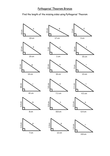 Pythagorean Theorem Worksheet   Shared by | Szzljy