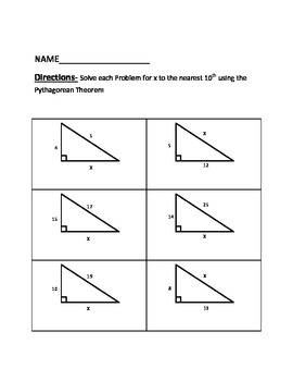 Pythagorean Theorem Worksheet Activity. by 123 Math | TpT