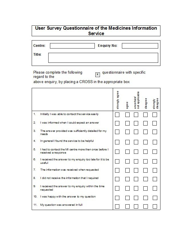 Questionnaire Template Business Mentor