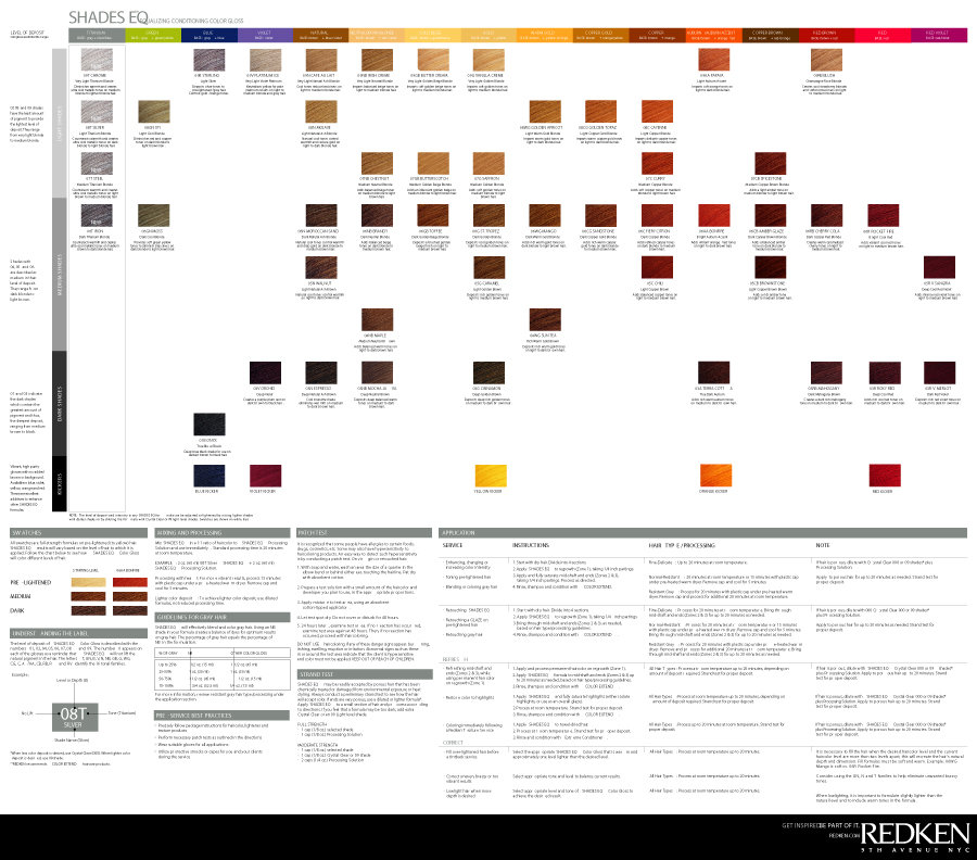 26 Redken Shades EQ Color Charts Template Lab