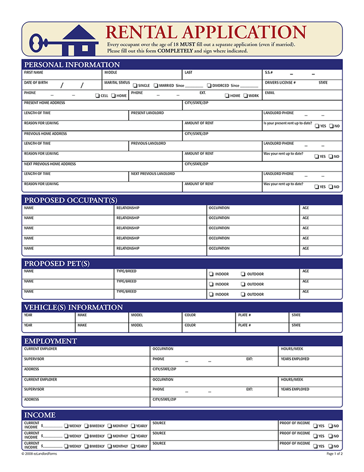 Rental Application Template Business Mentor