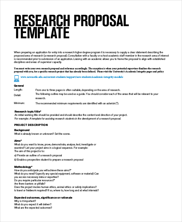 Research Proposal Template | Business Mentor