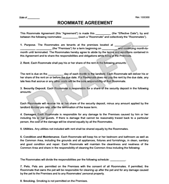 Roommate Agreement/Contract | Create & Download a Free Template