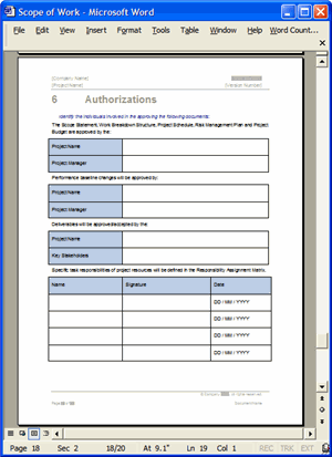 Project Scope Of Work Template | project scope template