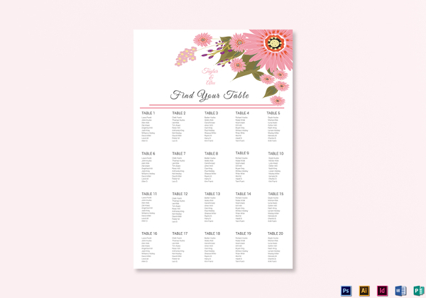 Chart : Free Table Seating Chart Template | Wedding Ideas 