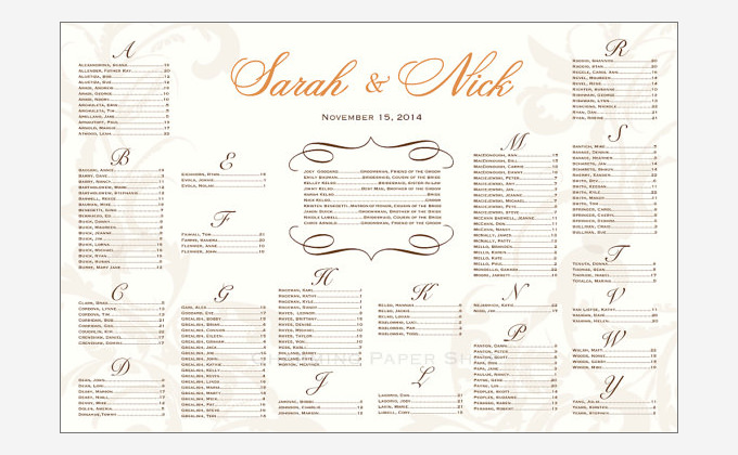 34+ Wedding Seating Chart Templates   PDF, DOC | Free & Premium 