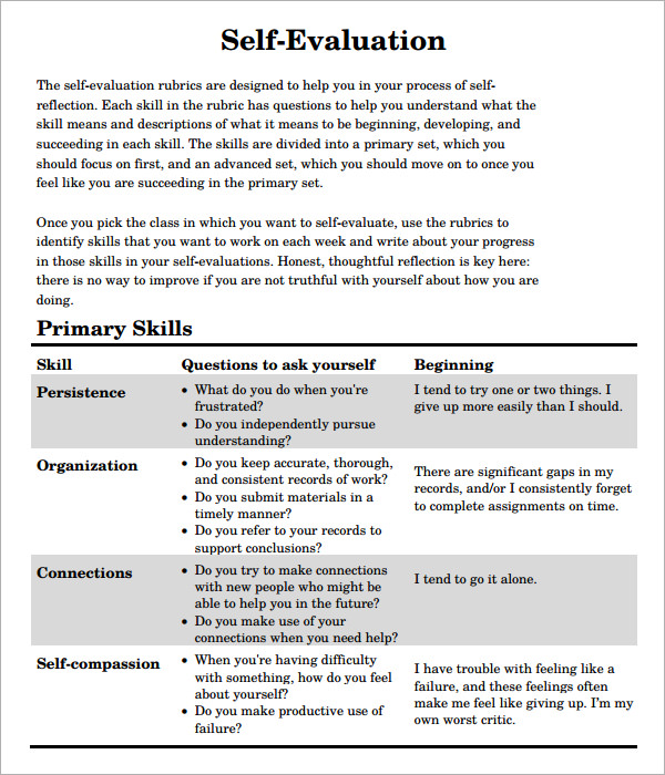 Self Appraisal Answers Examples Quality Of Work