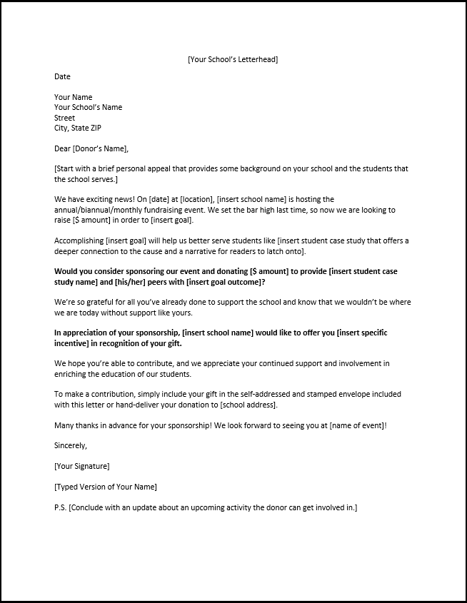 Sponsorship Letter | Business Mentor