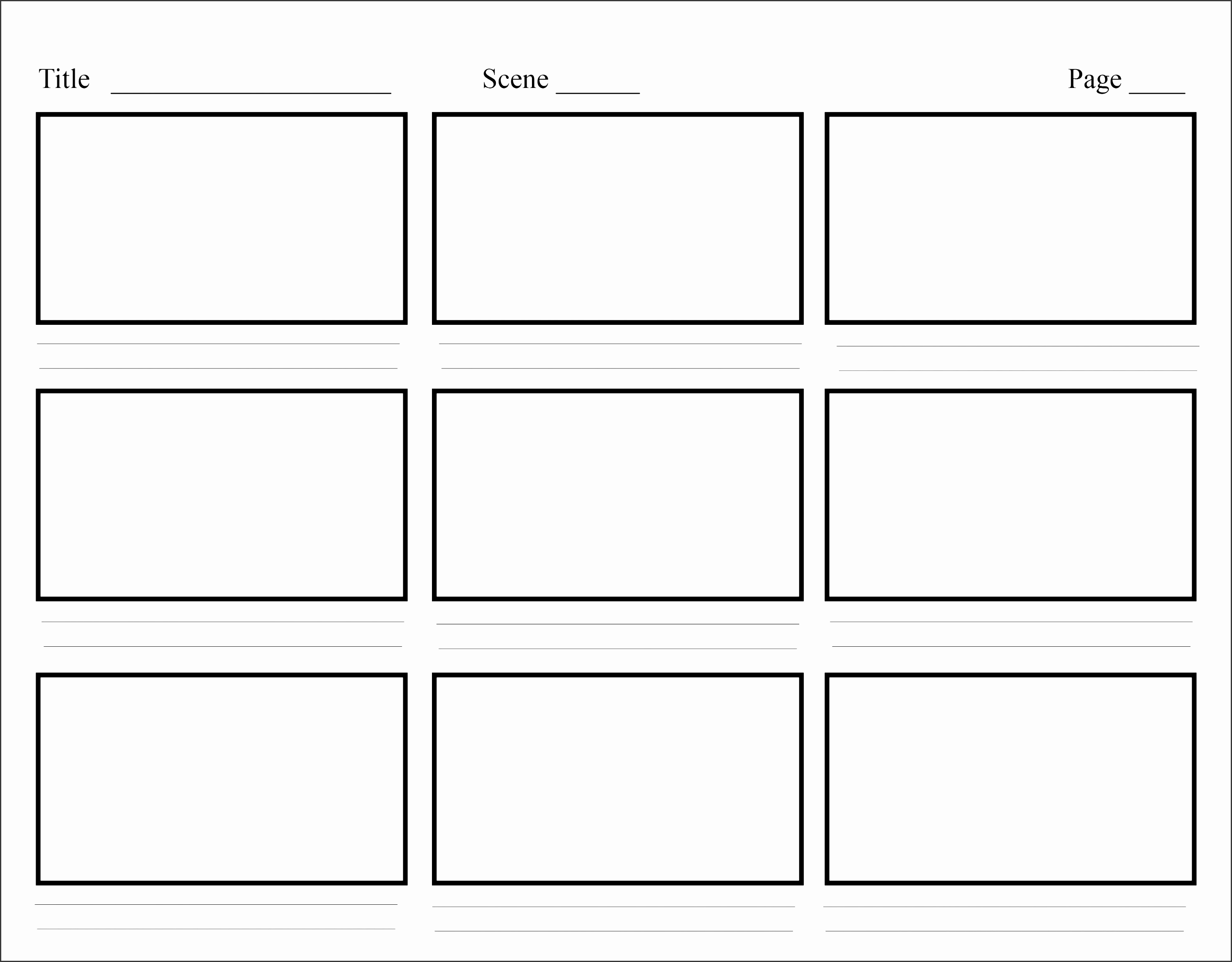 Storyboard Template Printable Doc