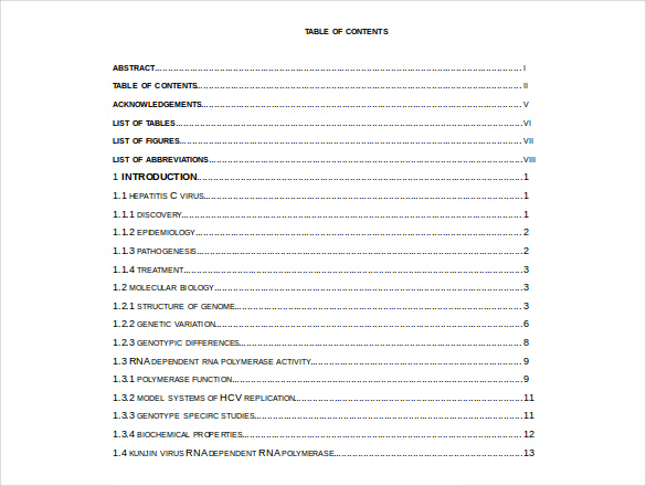 22+ Table of Contents – PDF, DOC | Free & Premium Templates