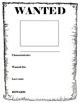 Wanted Poster template by Miss. DB | Teachers Pay Teachers