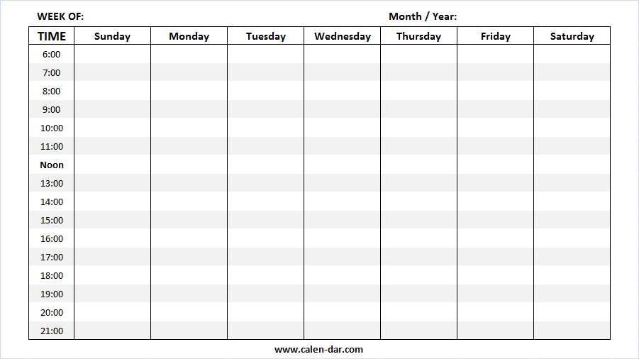 Weekly Calendar Template: Improve your productivity. | My return 