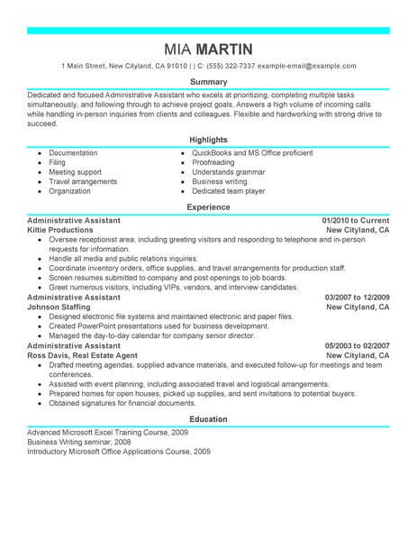 Best Administrative Assistant Resume Example | LiveCareer