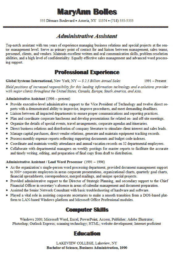 customer service administrative assistant resume   Mini.mfagency.co