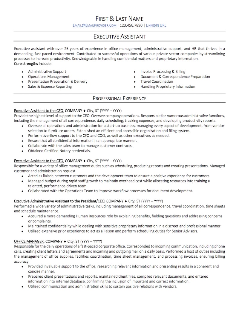 Office Administrative Assistant Resume Sample | Professional 