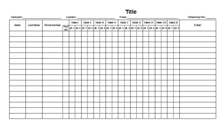 Free Printable Attendance Sheets
