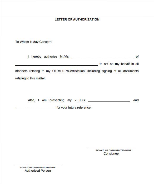 letter of authorization example   Ecza.solinf.co