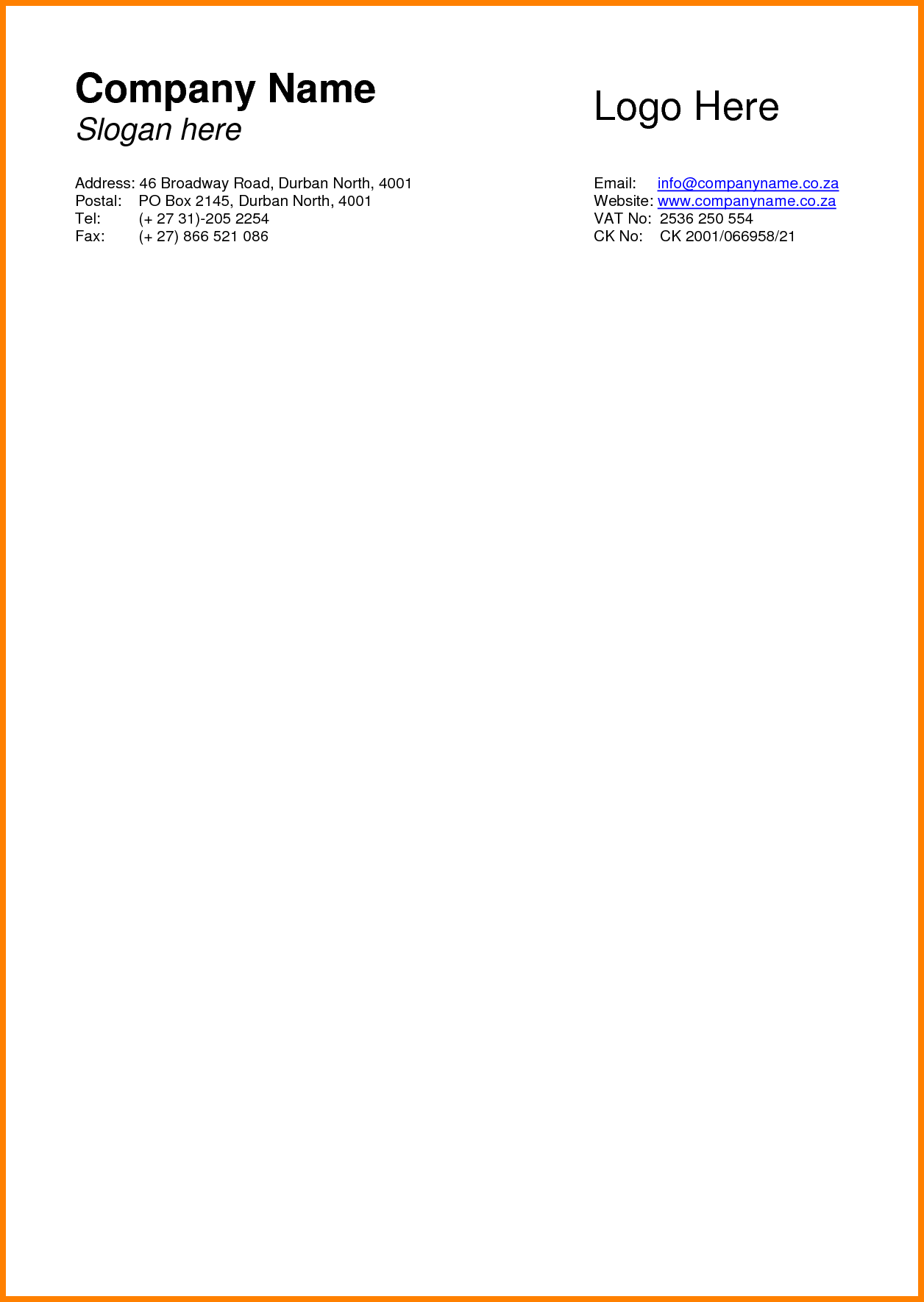 Business Letterhead Format | Business Mentor