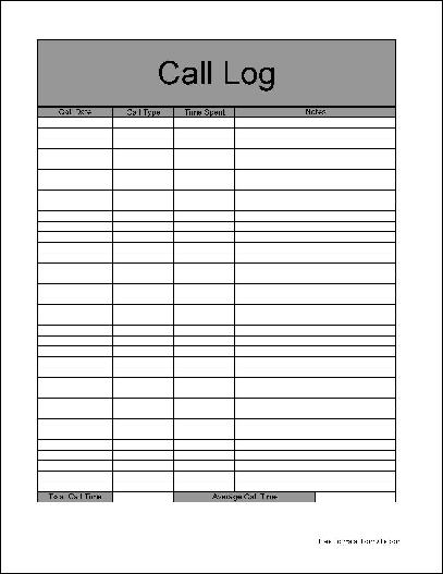 call log forms   Gecce.tackletarts.co