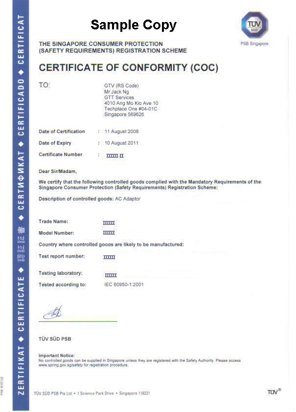 Certificate Of Conformity Template Business Mentor