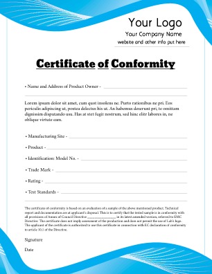 Certificate of Conformity Templates | PageProdigy – Print for $1