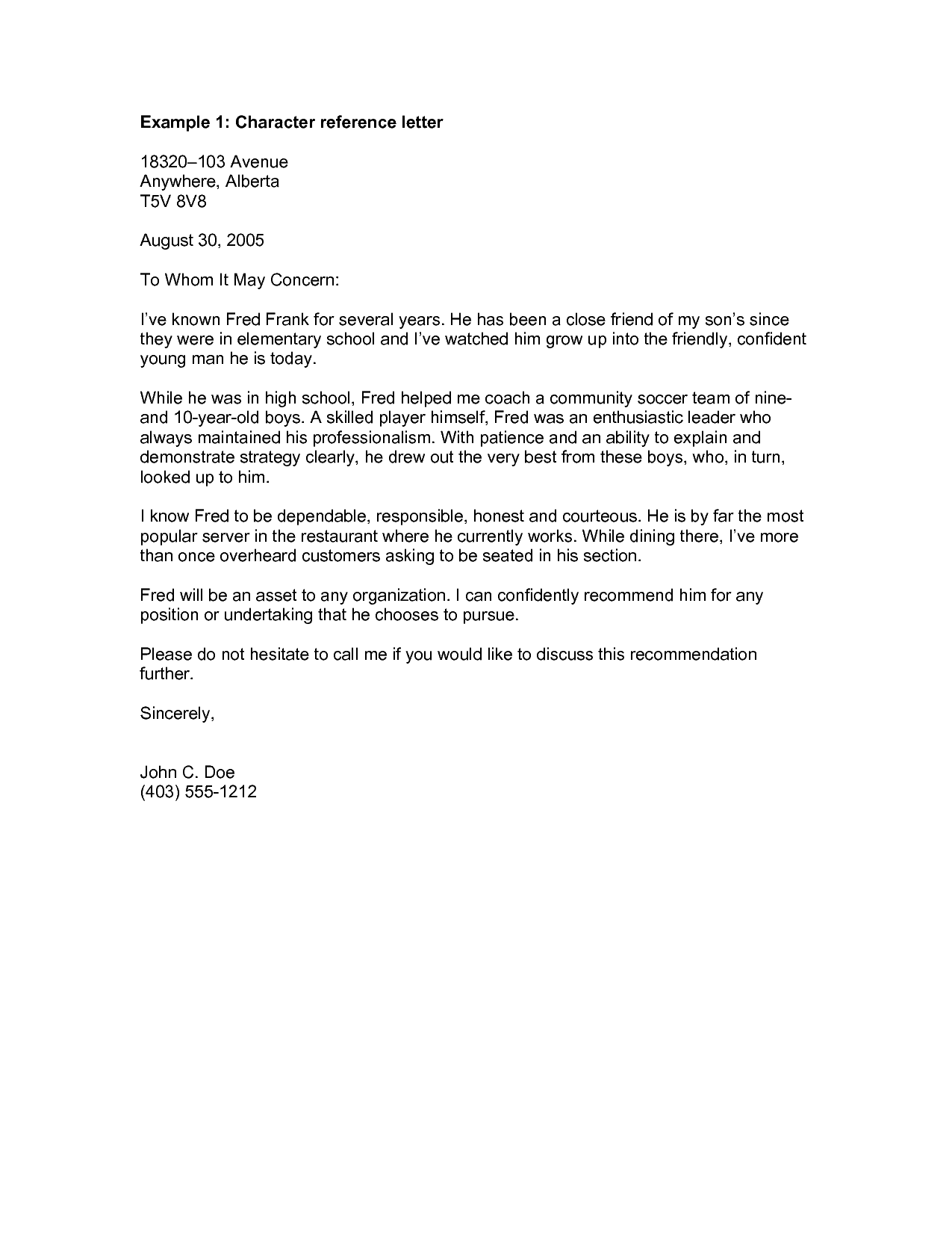 character letter of recommendation for a friend   Ecza.solinf.co