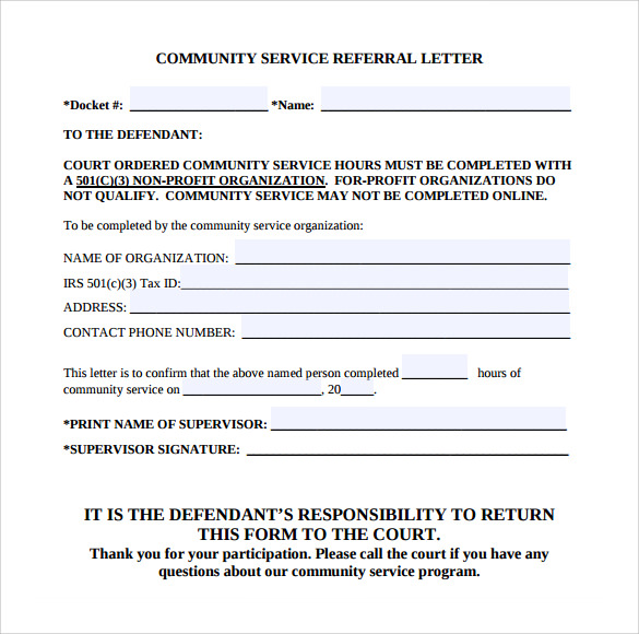 22+ Community Service Letters to Download for Free | Sample Templates