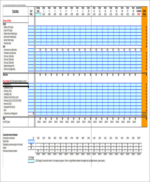 Construction Draw Schedule Excel