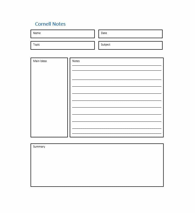 36 Cornell Notes Templates & Examples [Word, PDF]   Template Lab