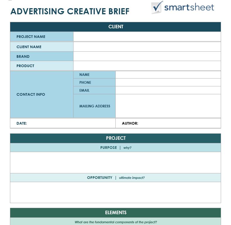 Free Creative Brief Templates   Smartsheet