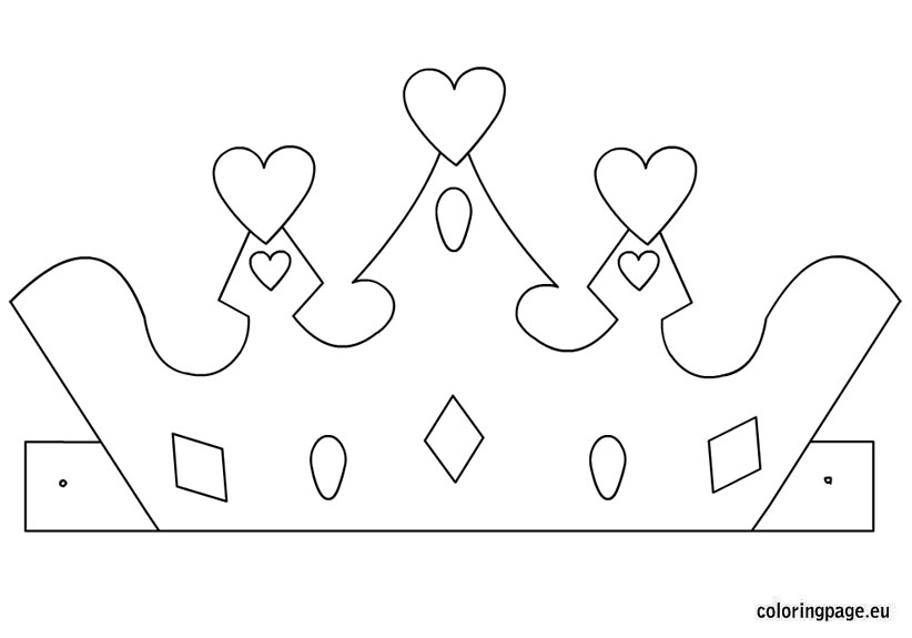 Crown pattern. Use the printable outline for crafts, creating 