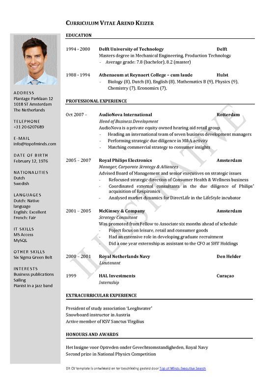 curriculum vitae word templates   Into.anysearch.co