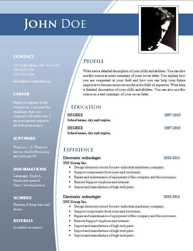 curriculum vitae word templates   Into.anysearch.co