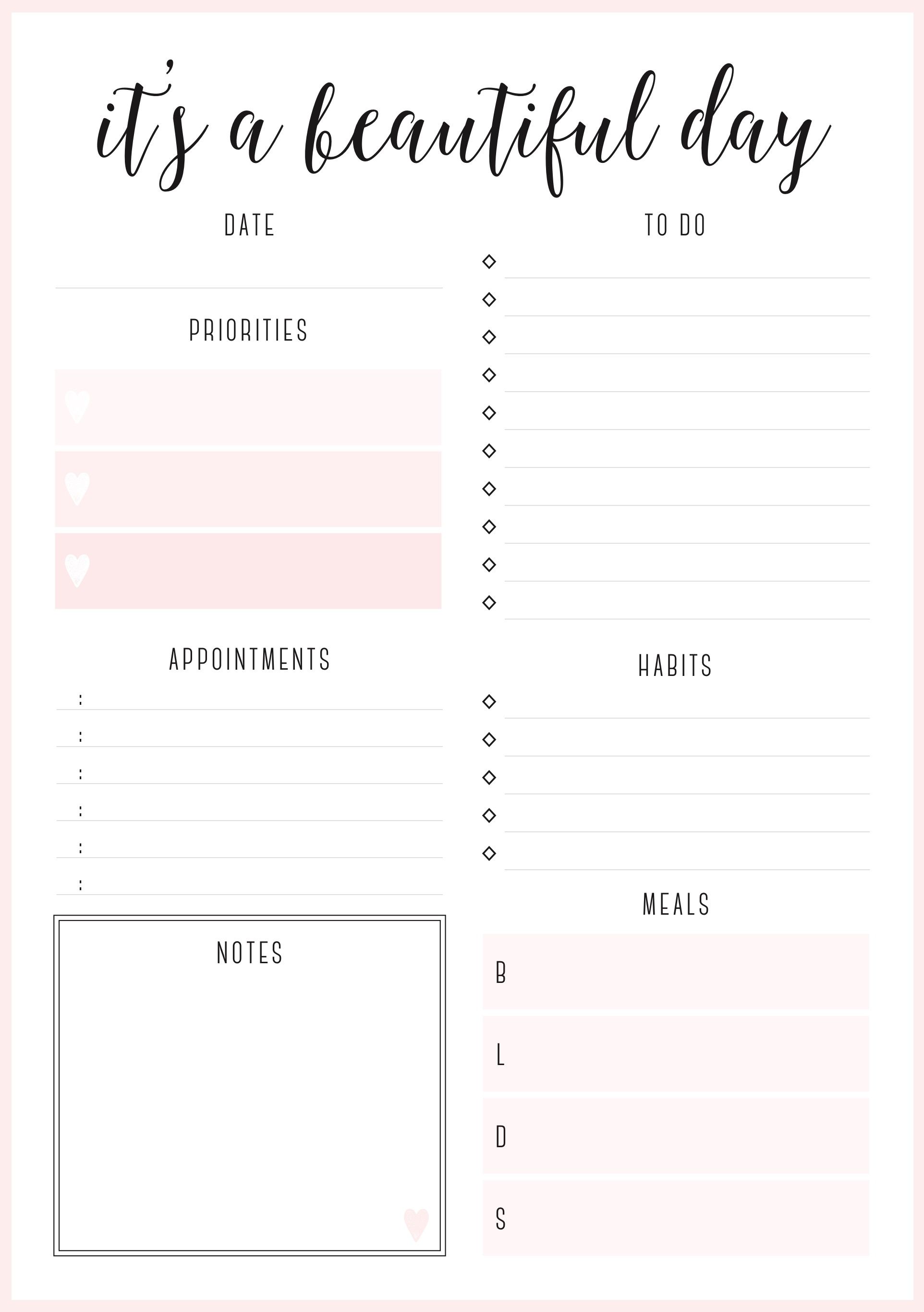 Beautiful daily planners   FREE printables | Organization 