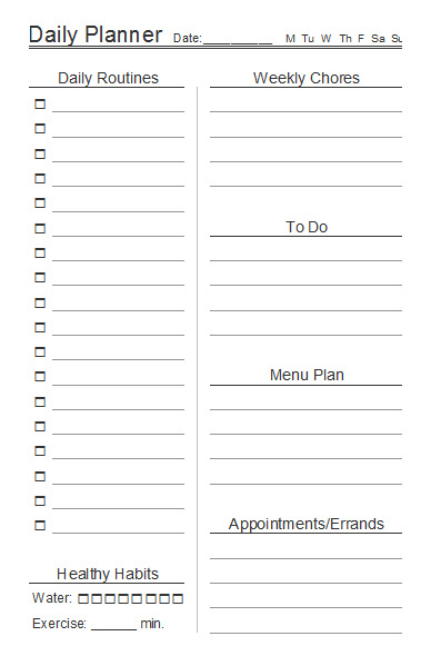 10 Free Printable Daily Planners | Contented at Home
