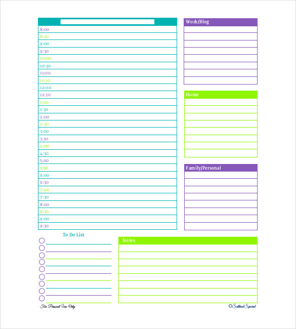 daily plan sheet   Ecza.solinf.co