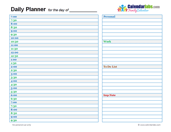 40+ Printable Daily Planner Templates (FREE)   Template Lab