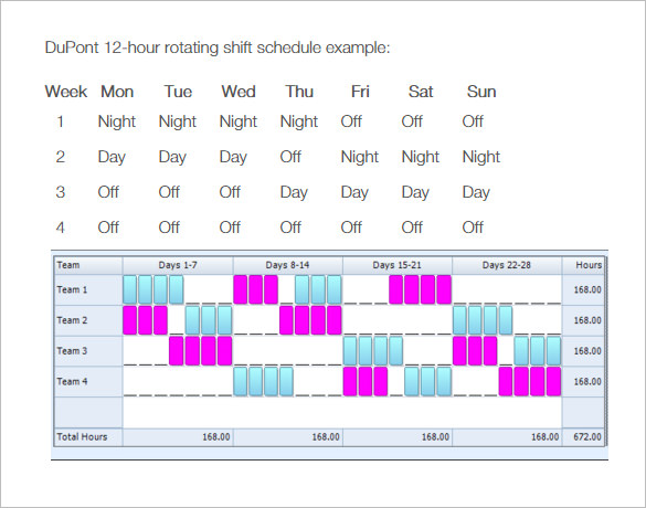 12 hour shift schedule template excel rotating schedules printable 