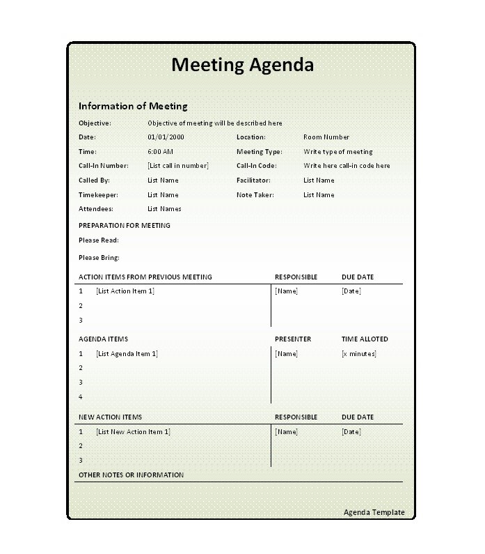 12+ Effective Meeting Agenda Templates – Free Sample, Example 