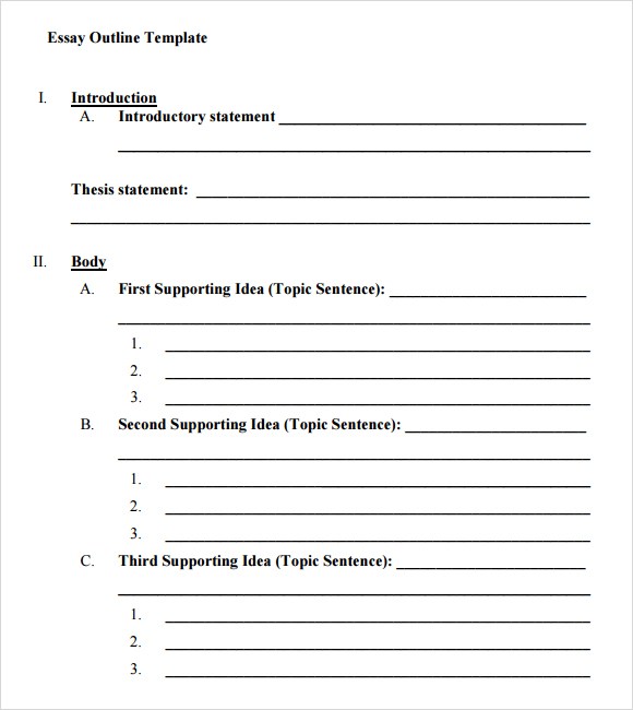 5 Paragraph Essay Outline Template Simple Printable For The Five 