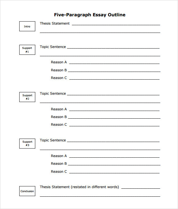 Essay Outline Template Printable Business Mentor