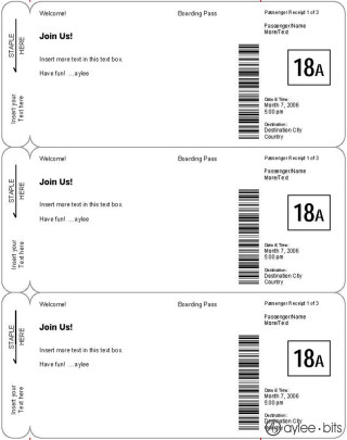 Boarding Pass Templates for Invitations & Gifts