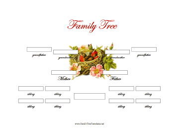 3 Generation Family Tree with Siblings Template
