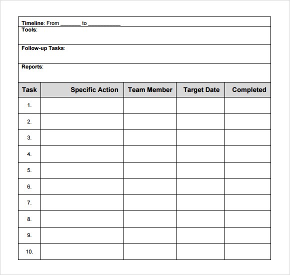 5 Free Action Plan Templates   Free Printables Word Excel