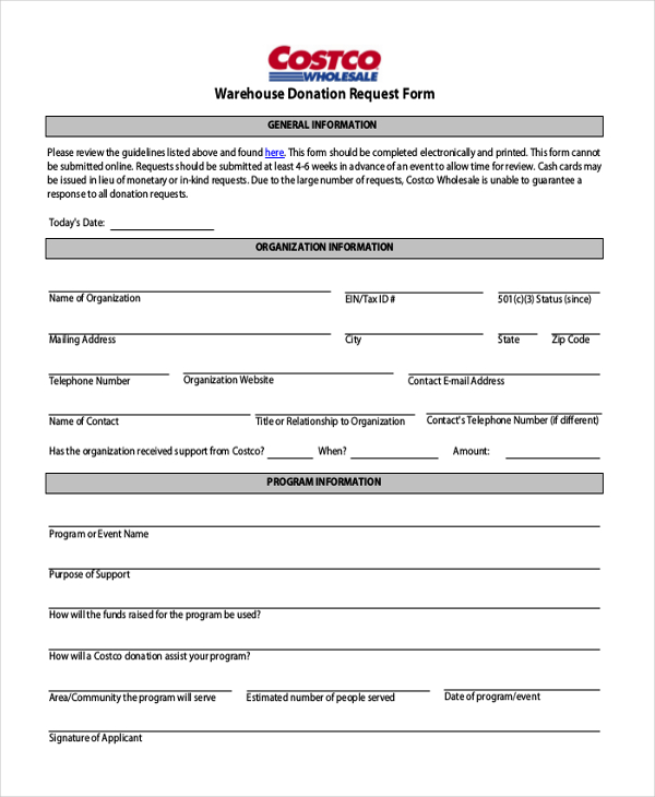 10+ Sample Donation Request Forms – PDF, Word | Sample Templates